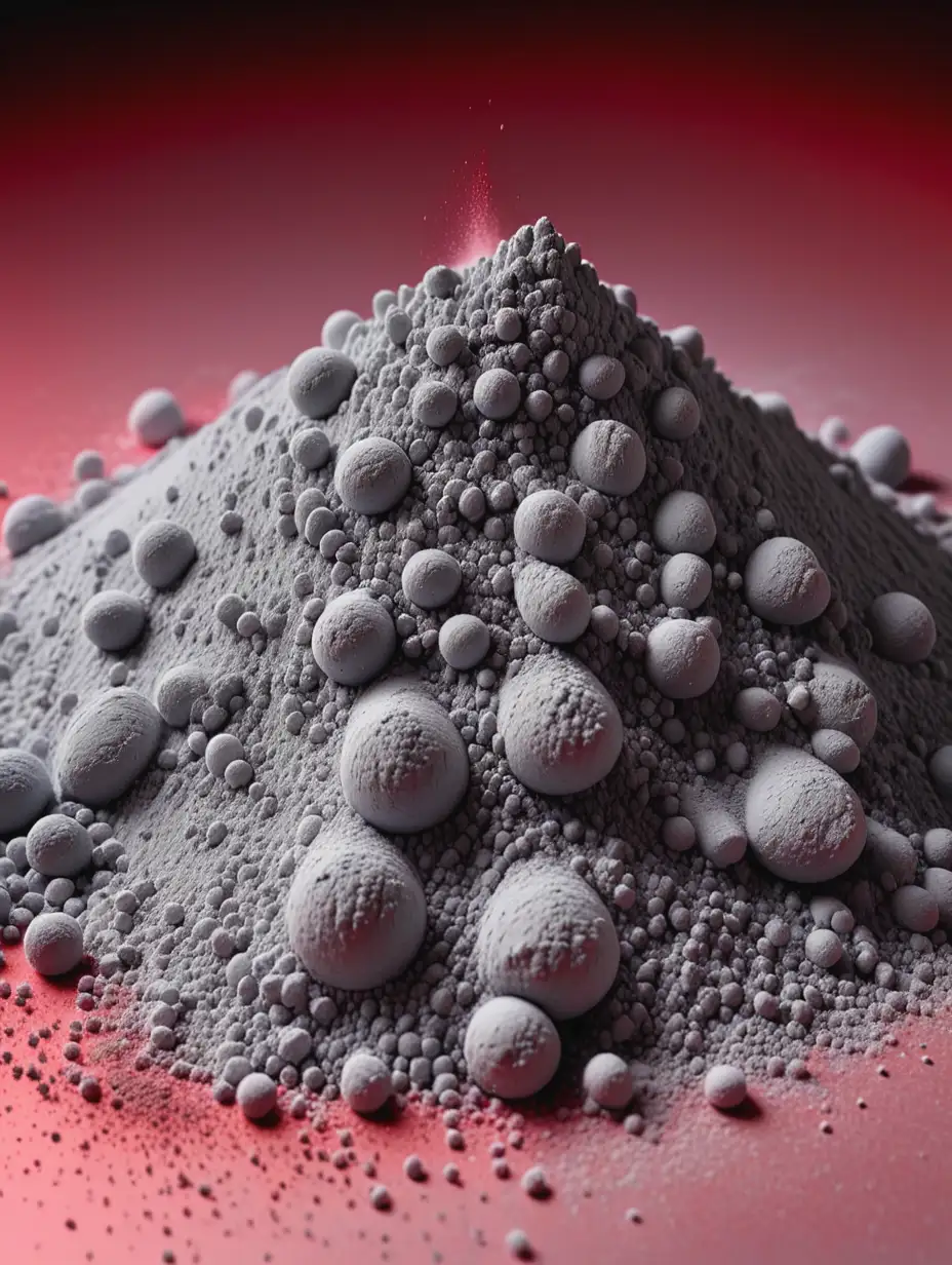 Metallic-Ash-Gray-Powder-Illuminated-by-Soft-Red-Light