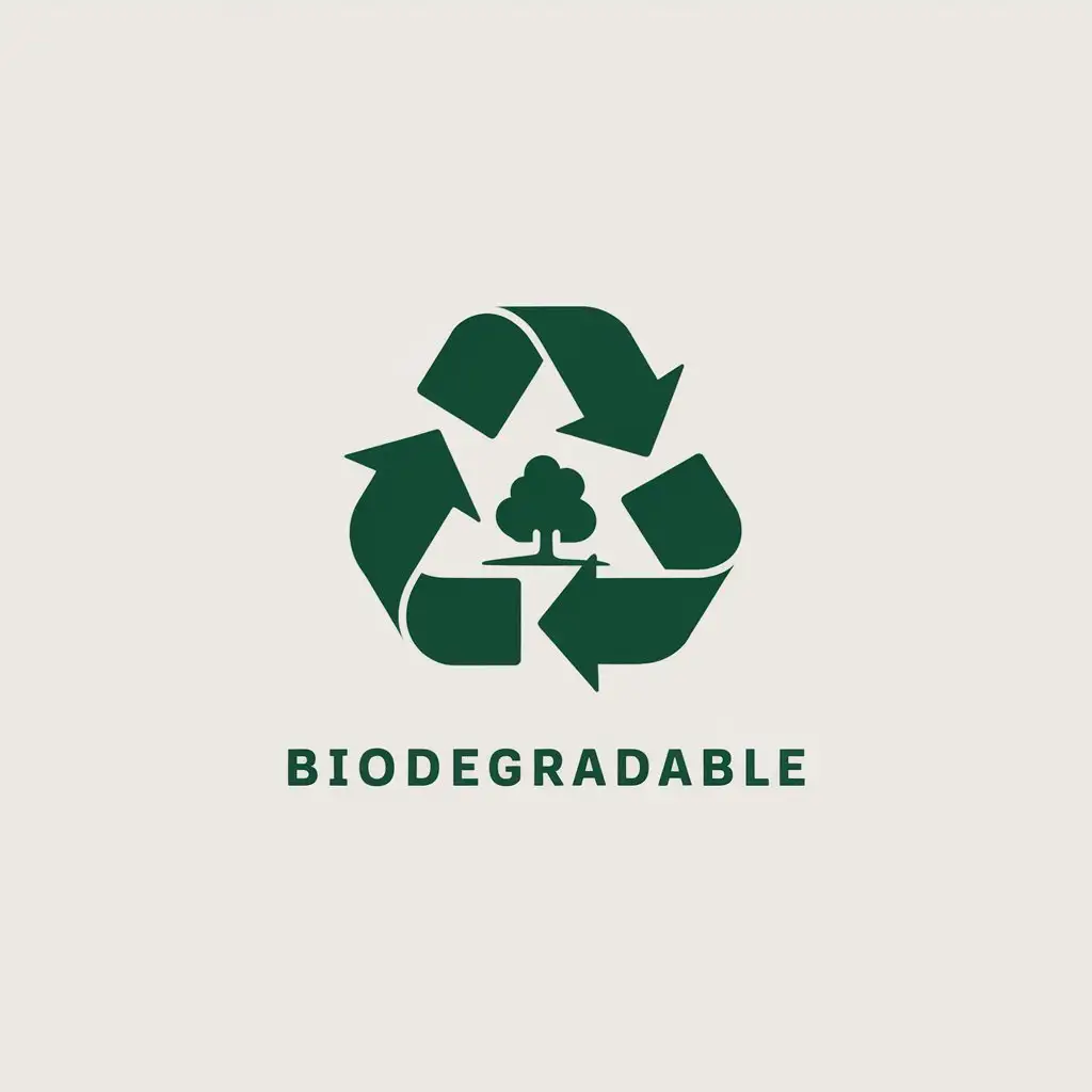 LOGO Design for Biodegradable Minimalistic Vector with Biodegradable Symbol on Clear Background