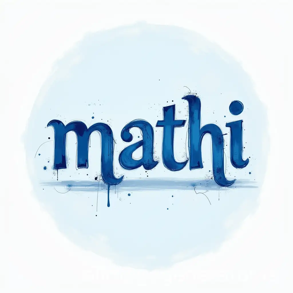 Create an image of the word 'mathi', a tamil word in blue color