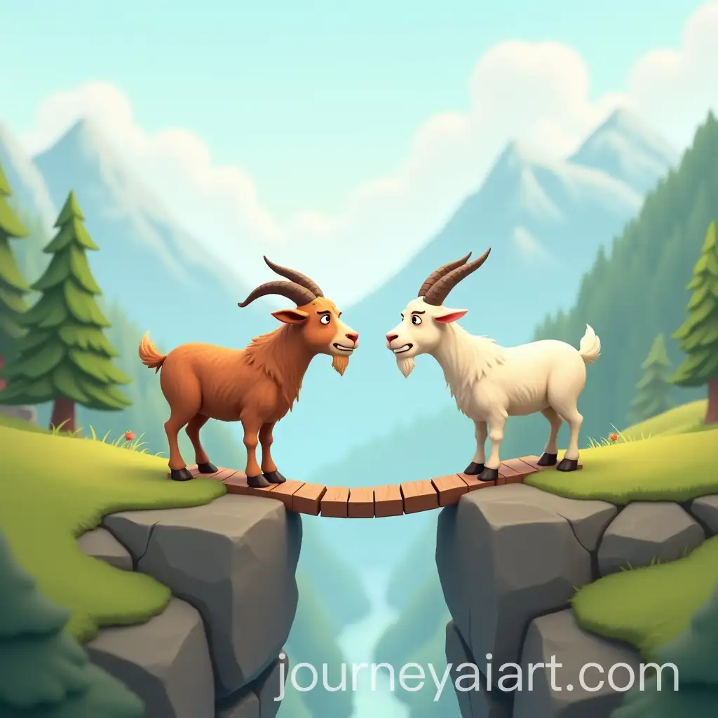 Stubborn-GoAI-Art-Prompt-Expansionats-Confronting-Each-Other-on-Narrow-Mountain-Bridge