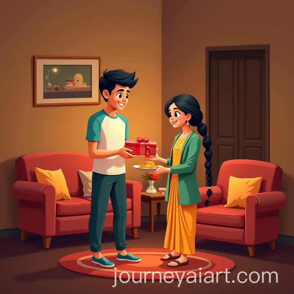 Bhai-Dooj-Celebration-in-an-Indian-Living-Room