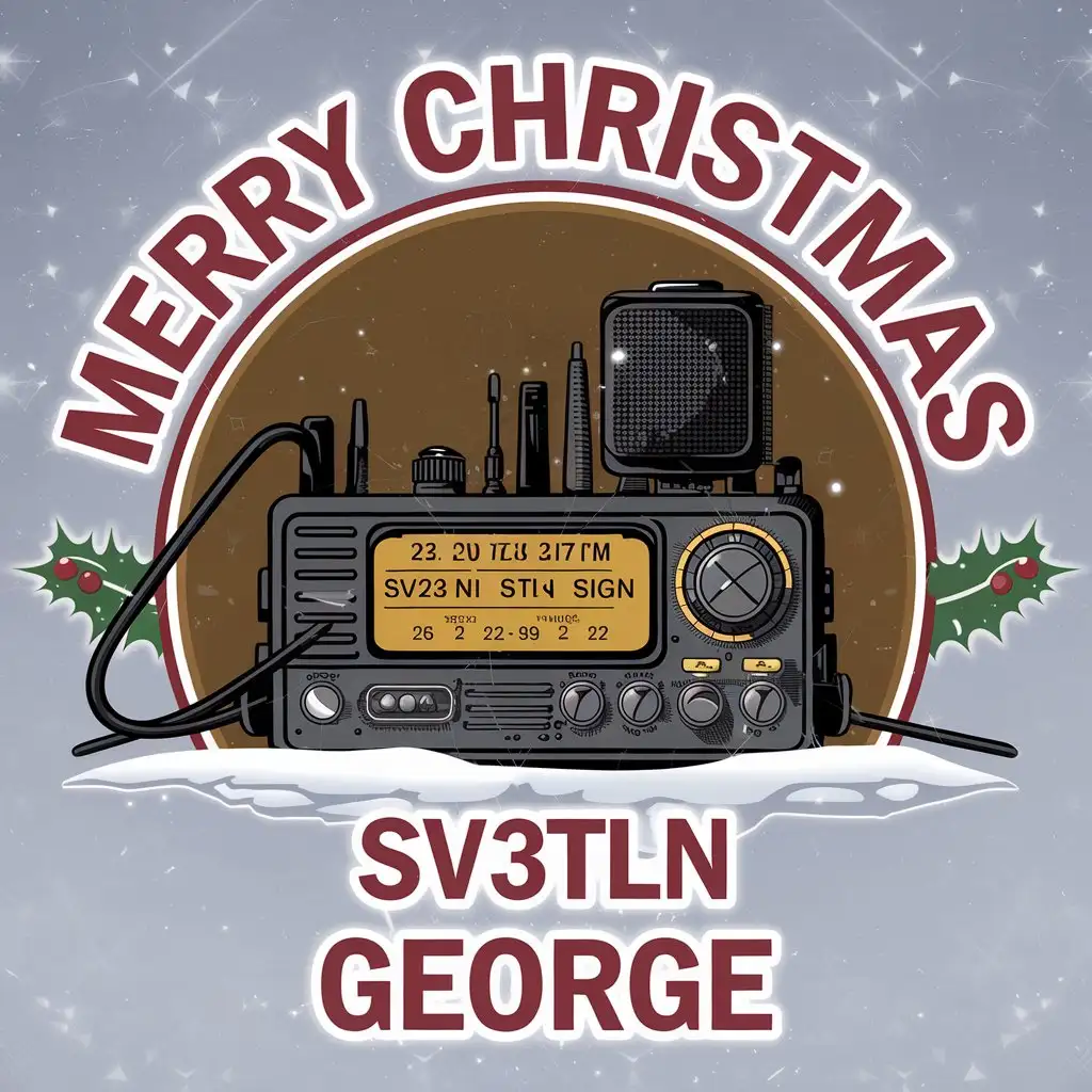 LOGO Design for Merry Christmas SV3TLN George Ham Radio Amateur Theme with Vector Style