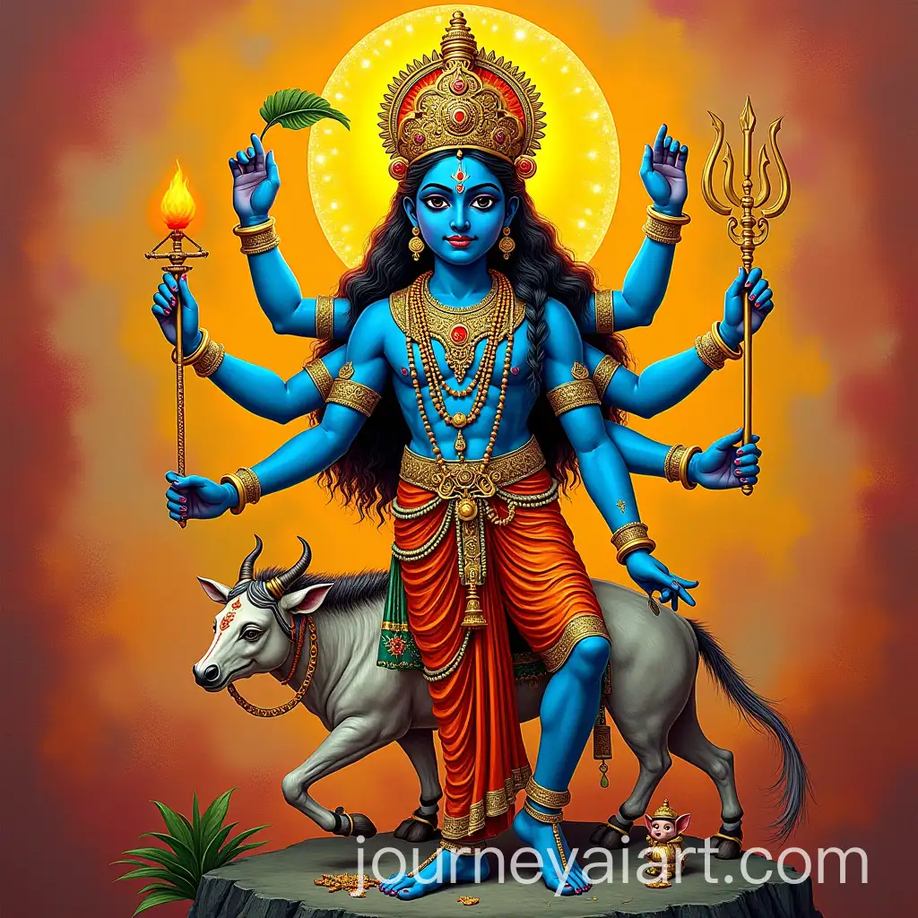 Divine-Presence-of-Lord-Vishnu-in-Vibrant-Traditional-Indian-Miniature-Style