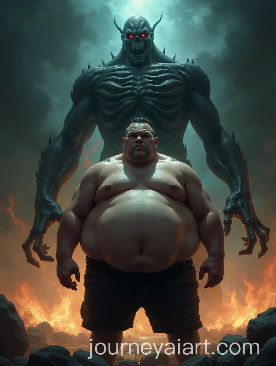 Powerful-and-Menacing-Man-with-a-Spectral-Stand-in-a-Chaotic-Destruction-Scene