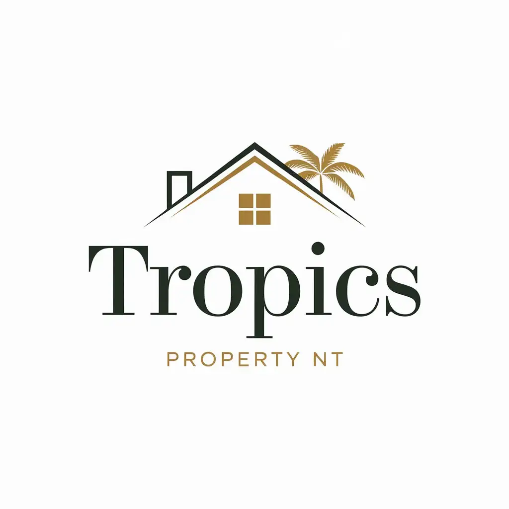 LOGO Design For Tropics Property Elegant Green Gold Real Estate Theme