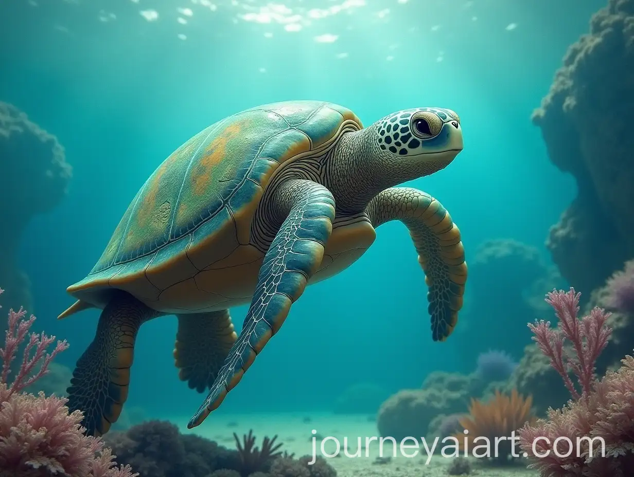 Sea-Turtle-Guardian-Welcoming-Mermaid-Baby-to-Secret-Garden