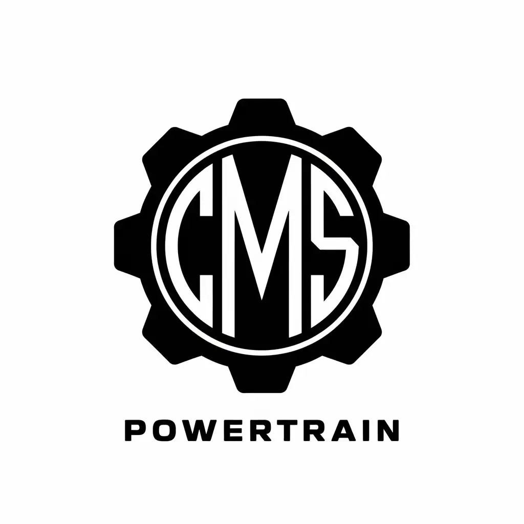 a vector logo design,with the text "powertrain", main symbol:cms,Moderate,be used in irrigate industry,clear background