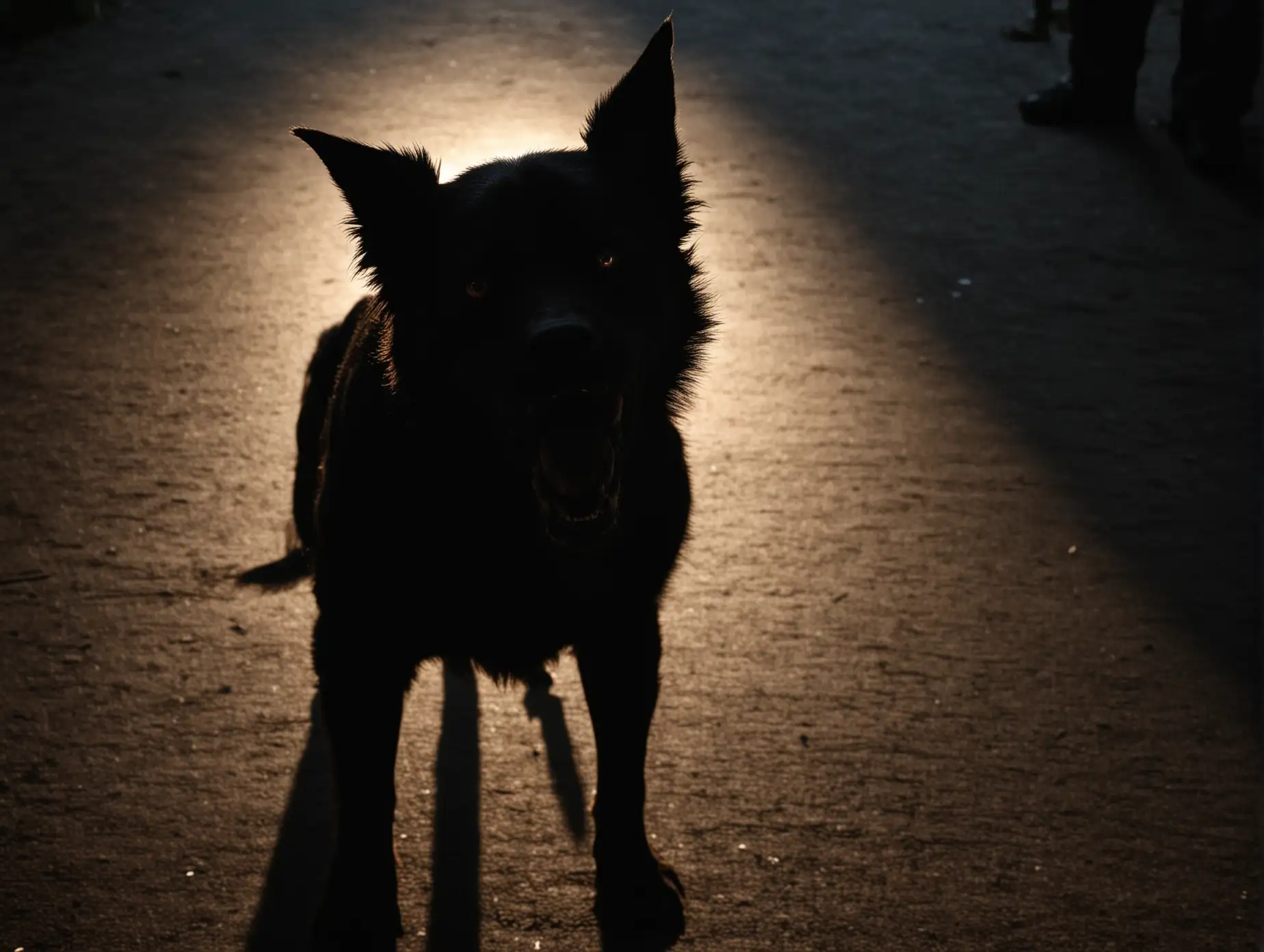 Angry-Dog-Silhouette-in-Ominous-LowLight-Setting