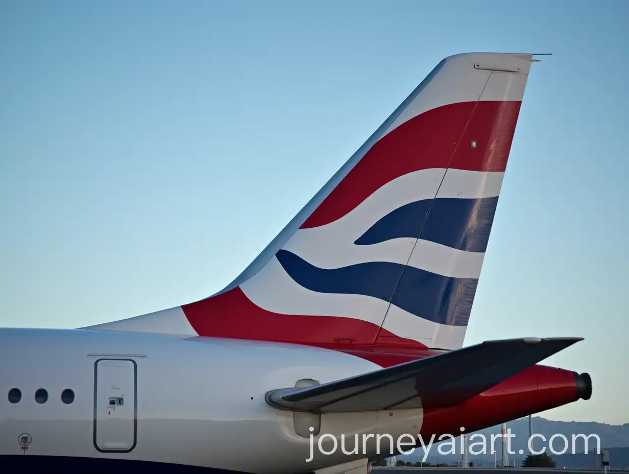 Closeup-of-British-Airways-Airplane-Tail-with-Dramatic-Effect