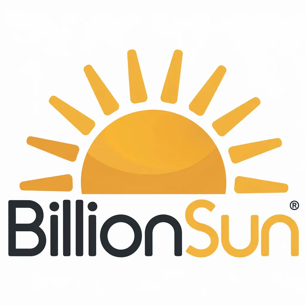 LOGO Design for BillionSun Sun Symbol for Home Family Industry with Clear Background