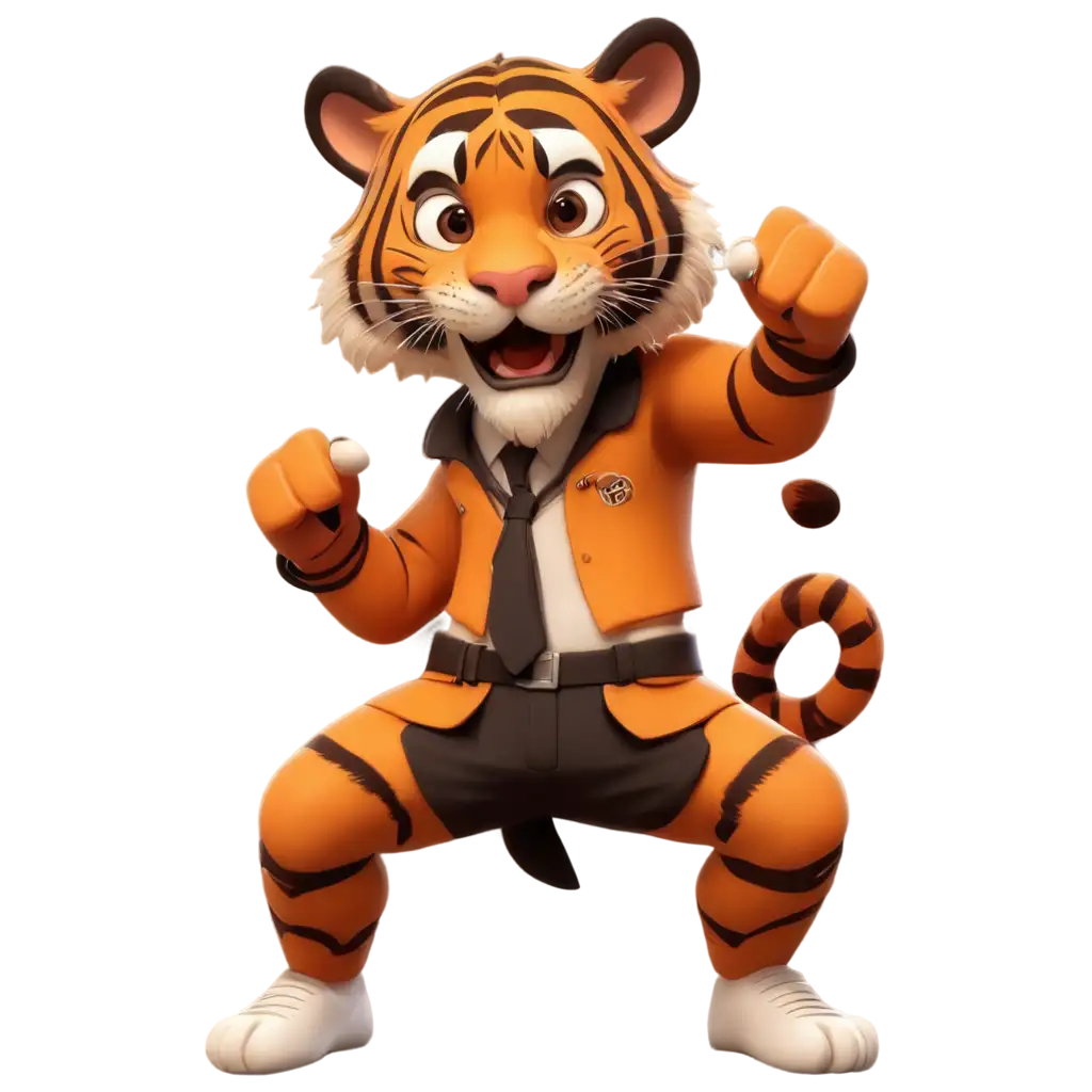 3D-Tiger-Cartoon-in-Fighting-Dress-PNG-Image-for-ActionPacked-Designs