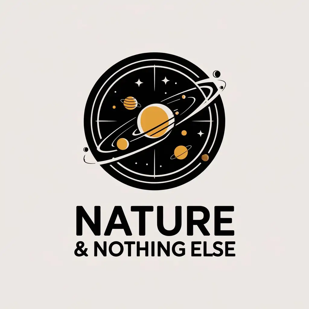 LOGO Design for Nature Nothing Else Solar System Theme with Vector Graphics and Clear Background