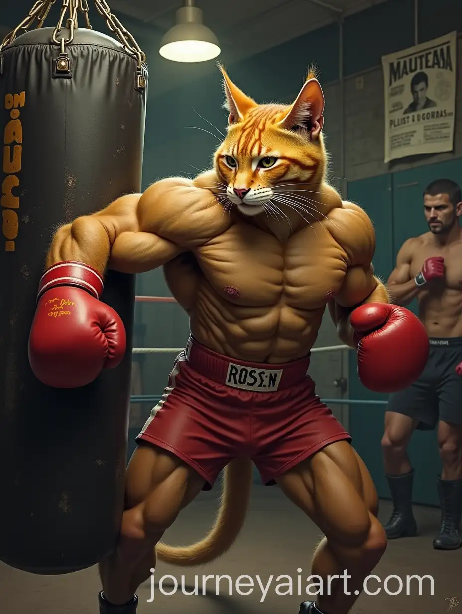 Muscular-Cat-Training-in-Gritty-Urban-Boxing-Gym