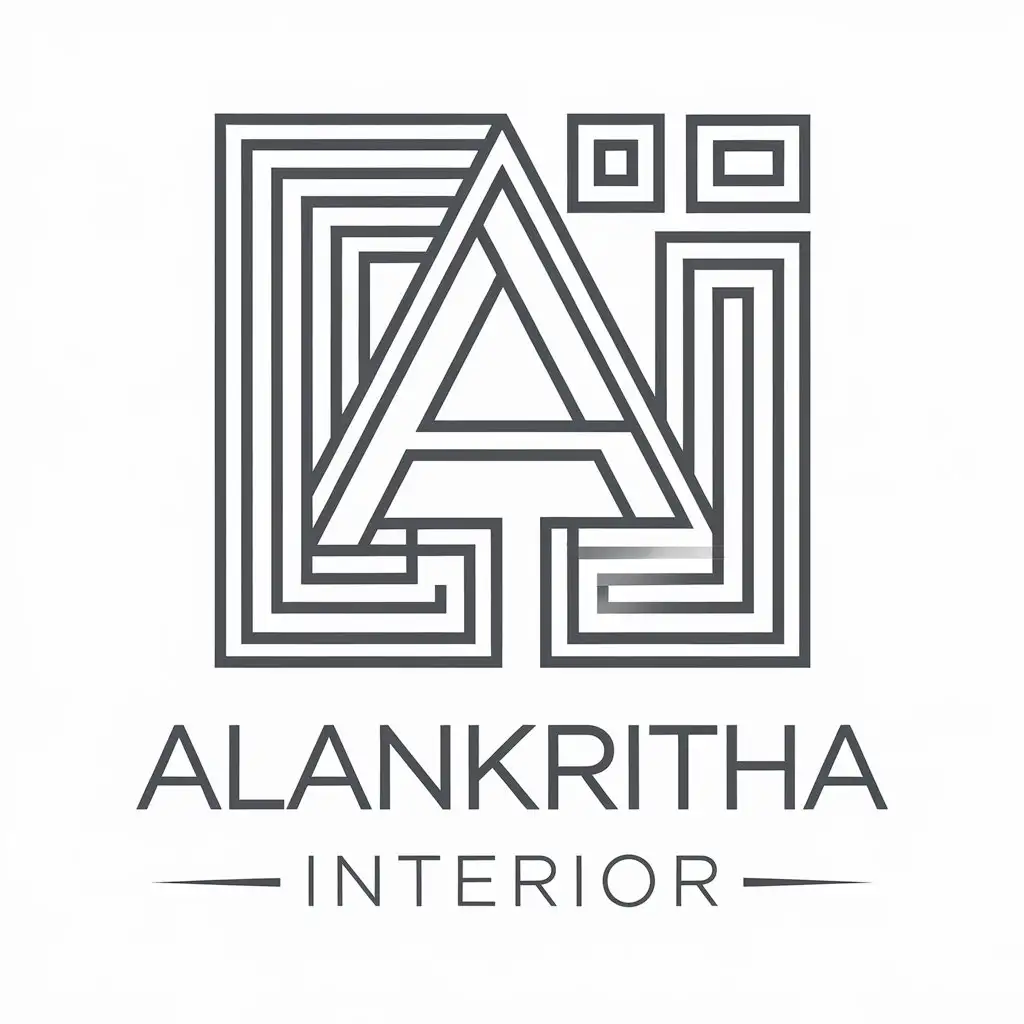 LOGO Design for ALANKRITHA INTERIOR Vector AI Symbol with Modern and Clear Aesthetic