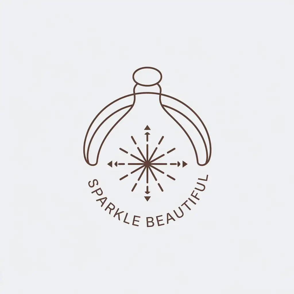 a vector logo design,with the text "sparkle beautiful", main symbol:bottle,Minimalistic,be used in Others industry,clear background