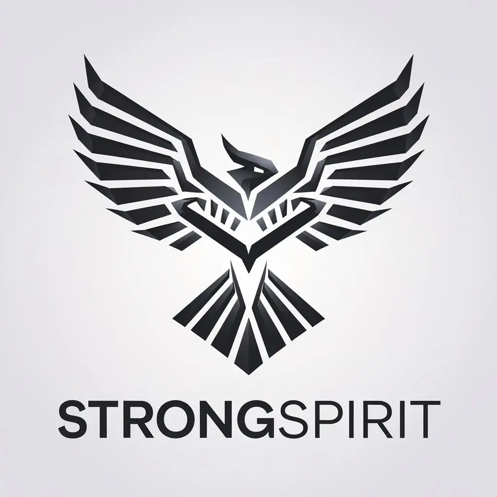 LOGO Design for StrongSpirit Bird Symbol with Modern Complex Elements for Sports Fitness