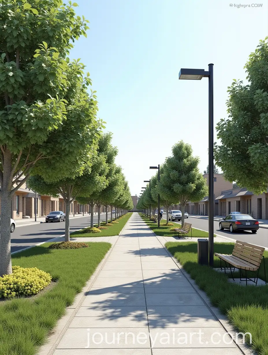 Modern-Boulevard-Design-on-Yrigoyen-Avenue-in-Esquel-with-Greenery-and-Accessible-Pathways