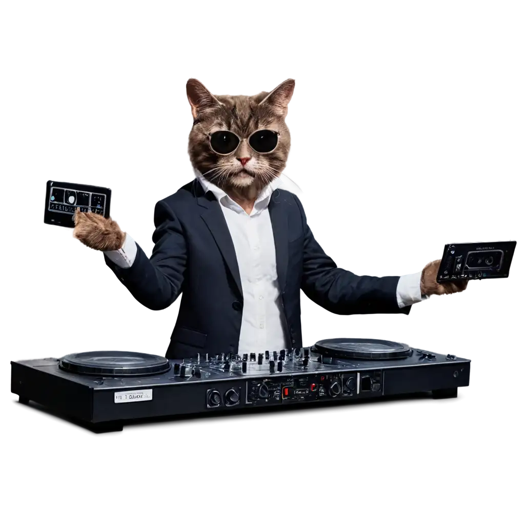 Adorable-Cat-Playing-DJ-HighQuality-PNG-Image-for-Creative-Projects