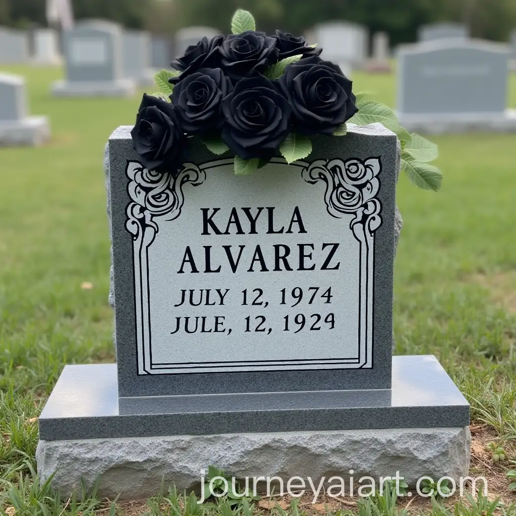 Gravestone-with-Black-Roses-and-Personal-Engraving-for-Kayla-Alvarez