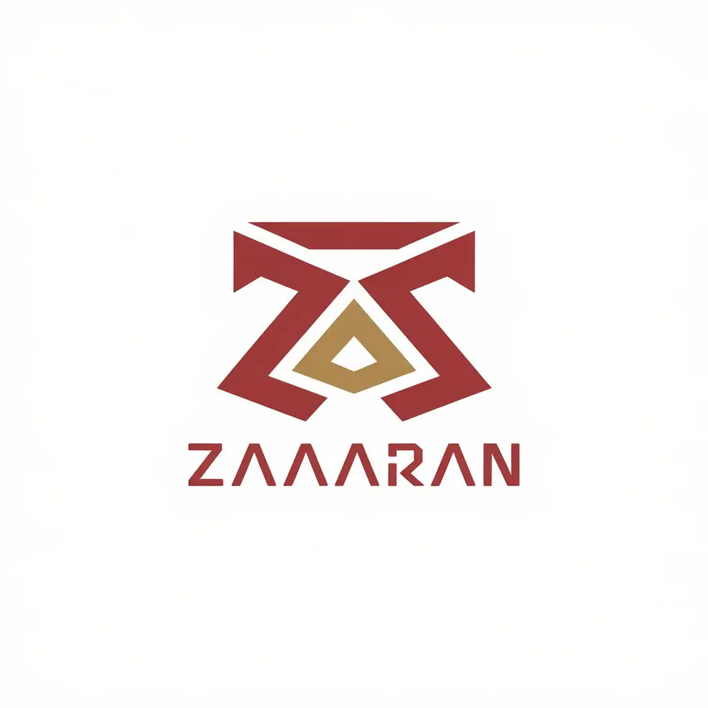 LOGO Design for ZAAFARAN Bold Red and Gold with Sharp Edges for Distribution Import Business