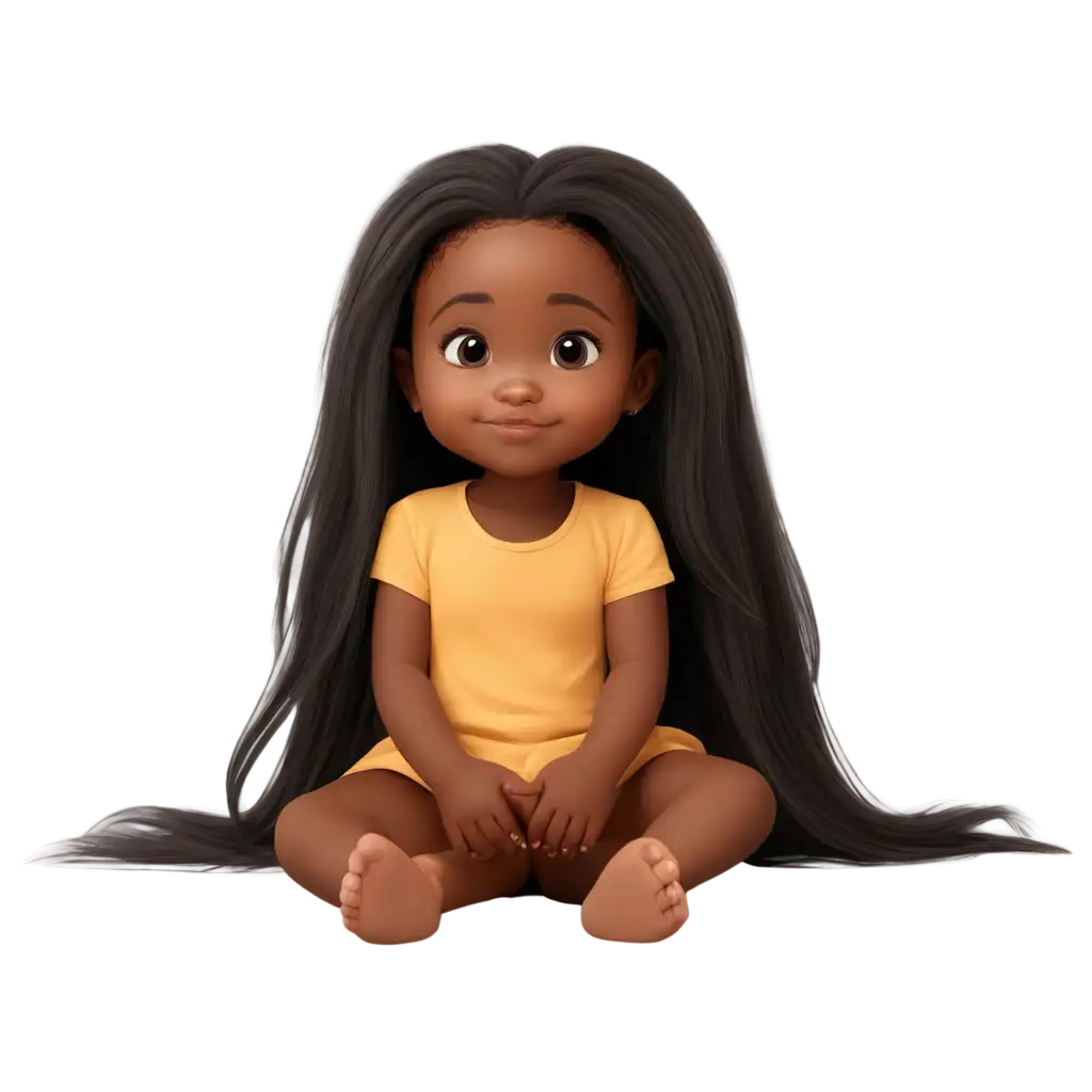 Cute-Cartoon-Black-Baby-Girl-PNG-HighQuality-Image-for-Diverse-Applications