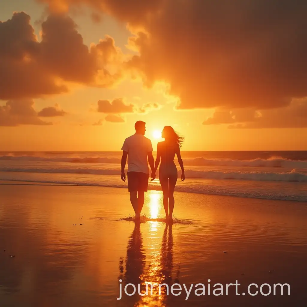 Couple-Walking-on-the-Beach-Under-an-Exploding-Sunset