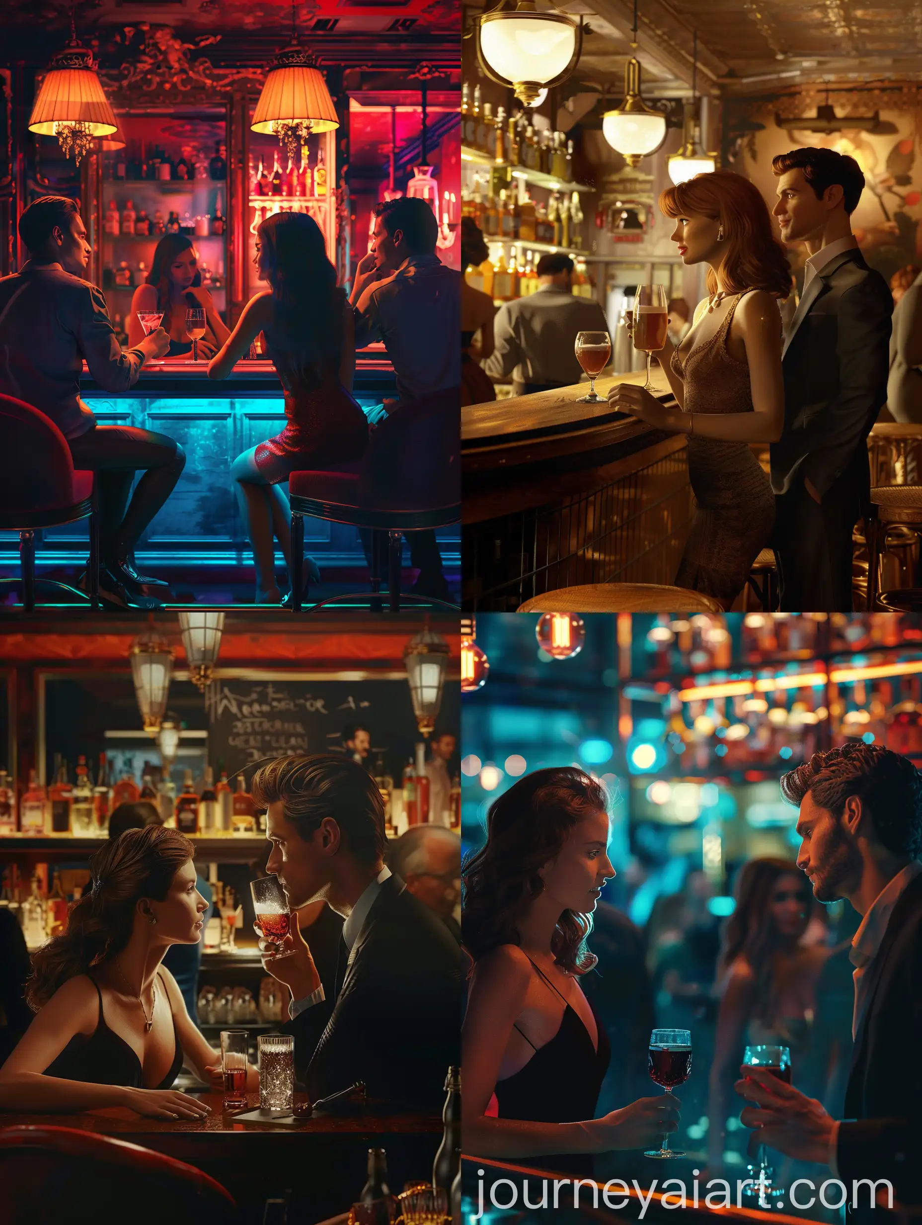 Couple-Enjoying-Cocktails-in-a-Vibrant-Bar-Scene