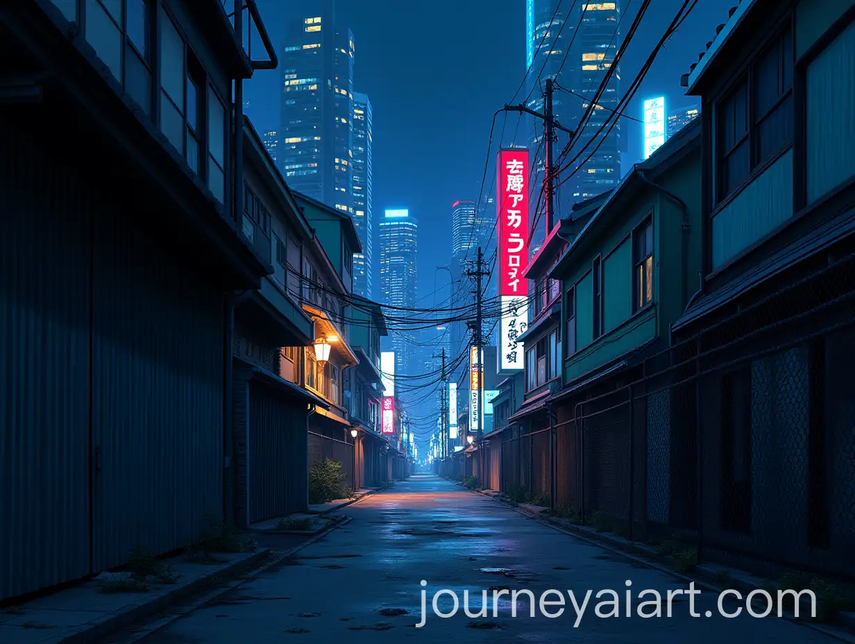Cyberpunk-Japanese-Cityscape-at-Night-with-Neon-Lights-and-Dark-Backstreets