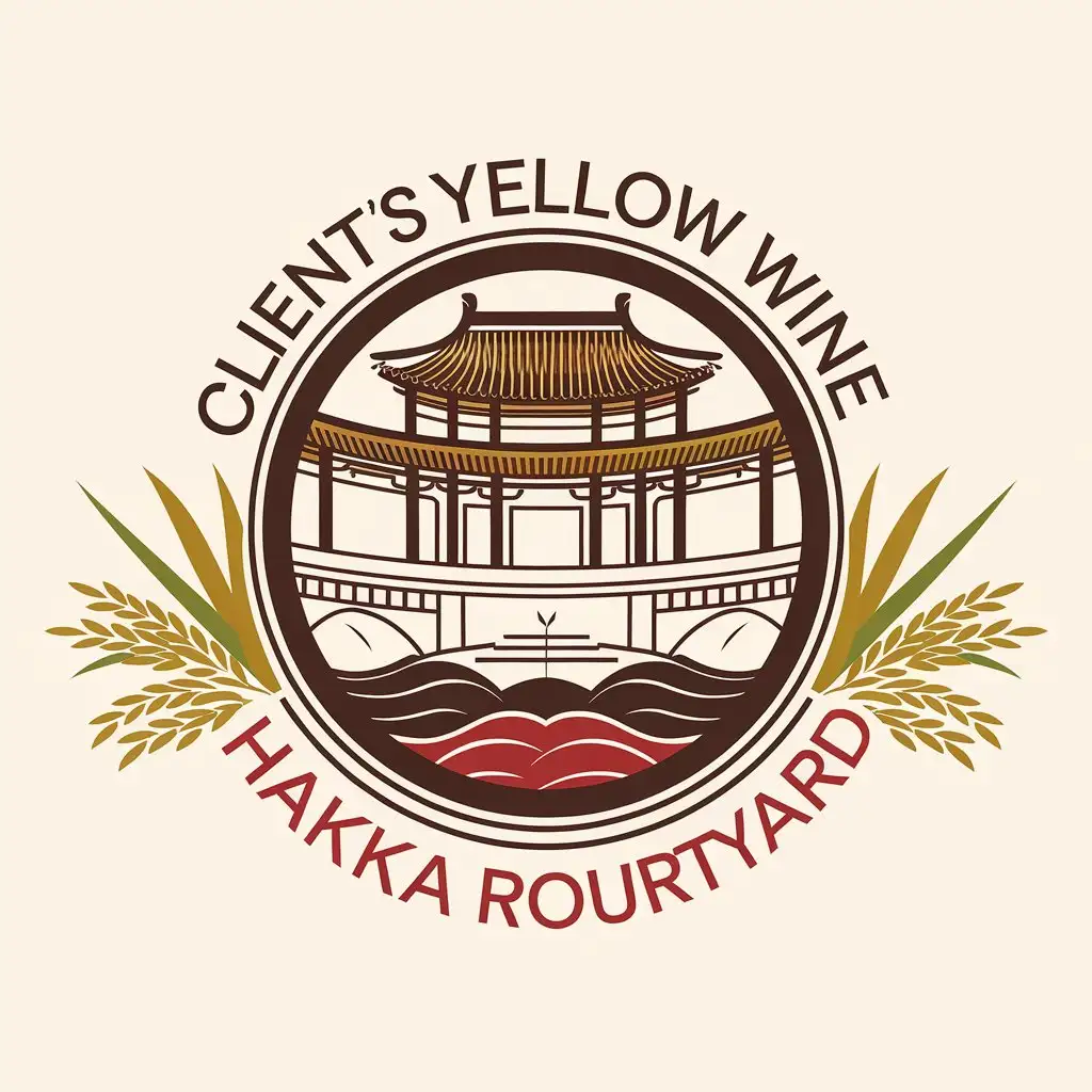 LOGO-Design-For-Clients-Yellow-Wine-Hakka-Round-Courtyard-and-Farm-Products-Rice-Wine-Theme