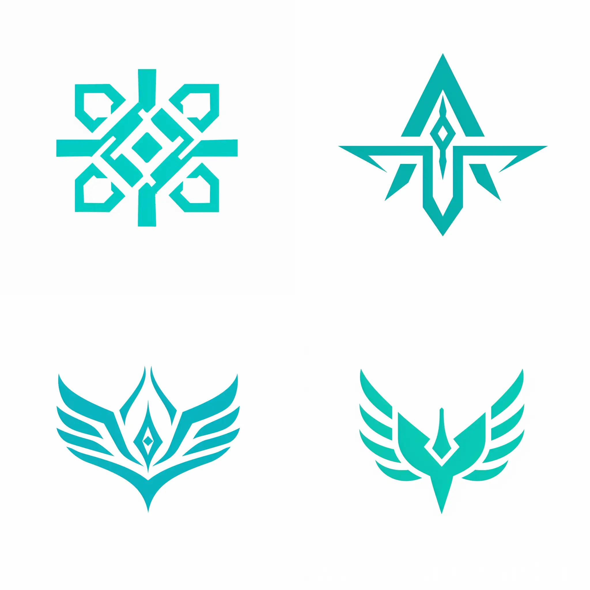 Geometric-Air-Force-Logo-of-Liava-in-Turquoise-on-White-Background