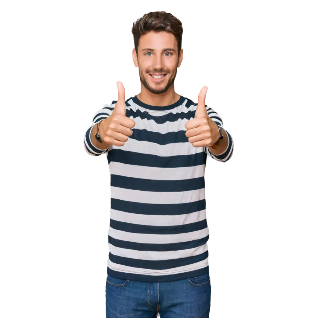 Cheerful-Man-in-Casual-Attire-Giving-Thumbs-Up-Vibrant-PNG-Image-for-Welcoming-Gestures