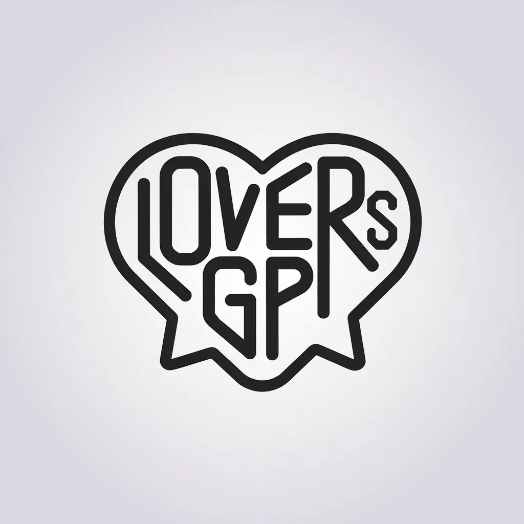 LOGO Design for LoversGPT Minimalistic Vector Logo with Clear Background