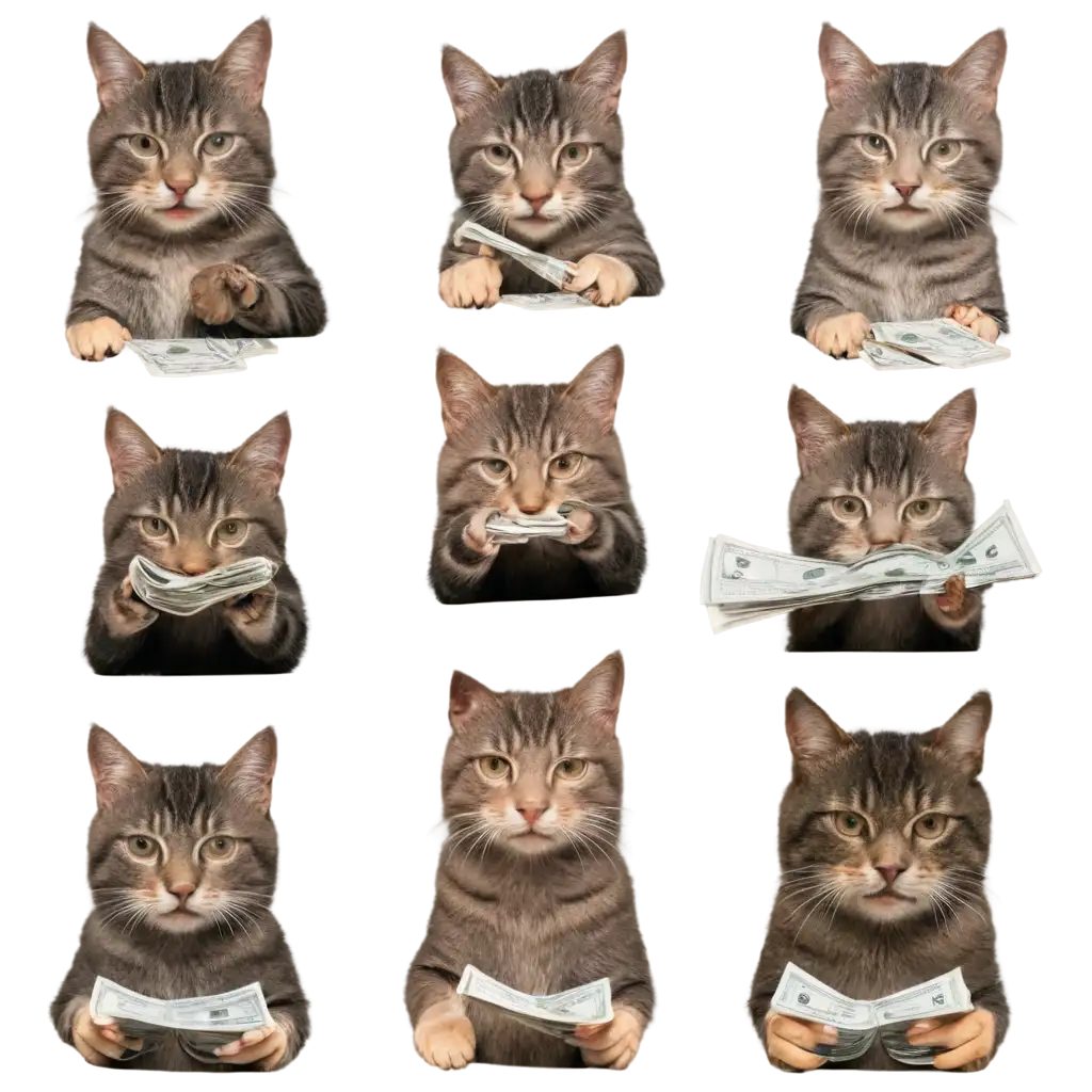 Cats counting money