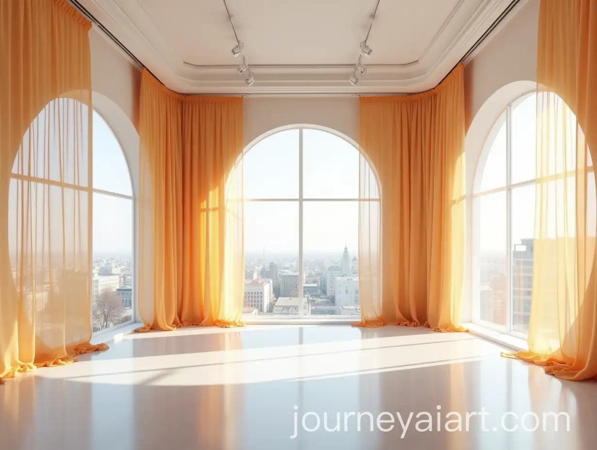 Modern-Corporate-Exhibition-Gallery-with-City-View-and-Steel-Grid-Lighting