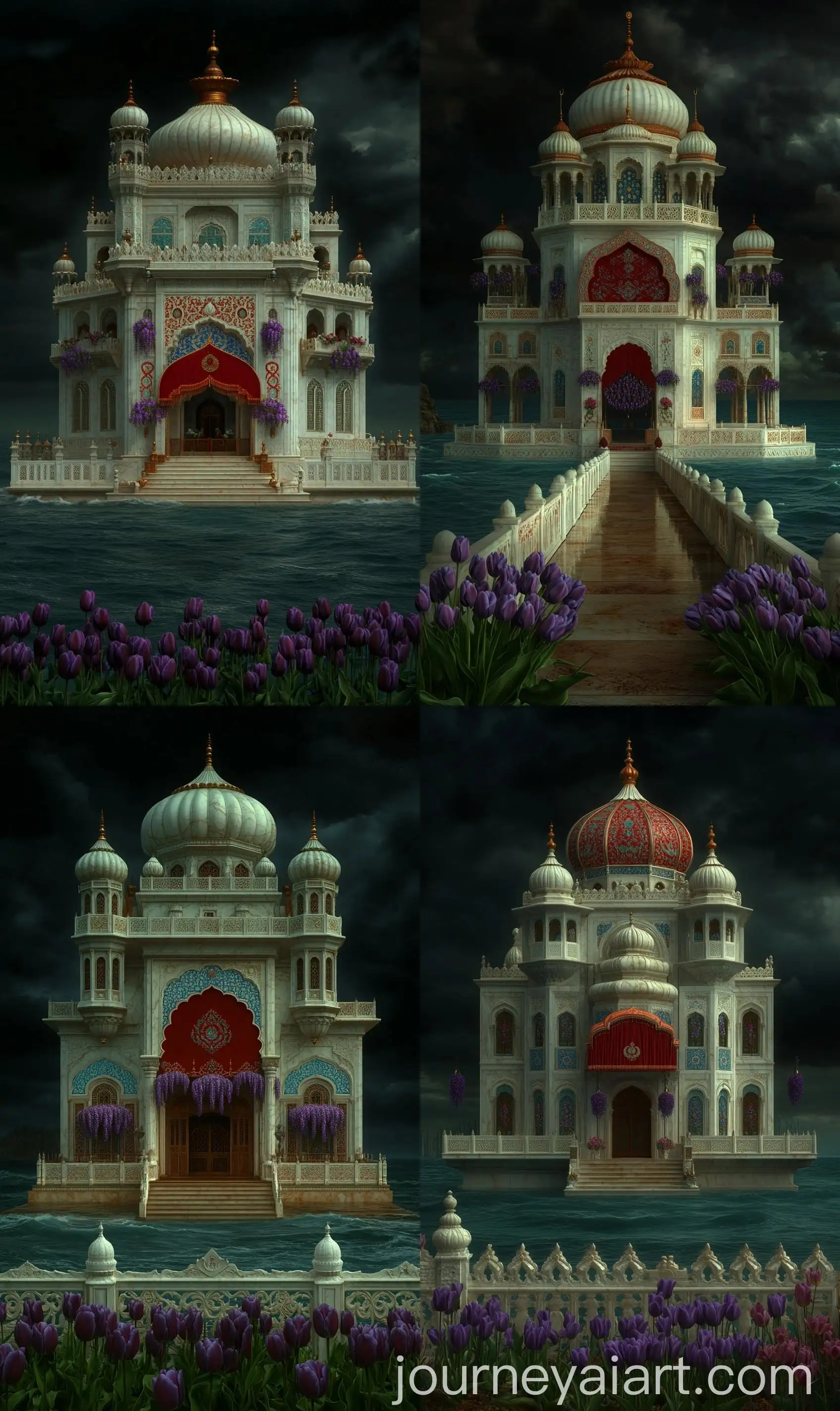 Front-View-of-Harmandir-Sahib-Gurdwara-with-Mughal-Pietra-Dura-and-Ocean-Setting