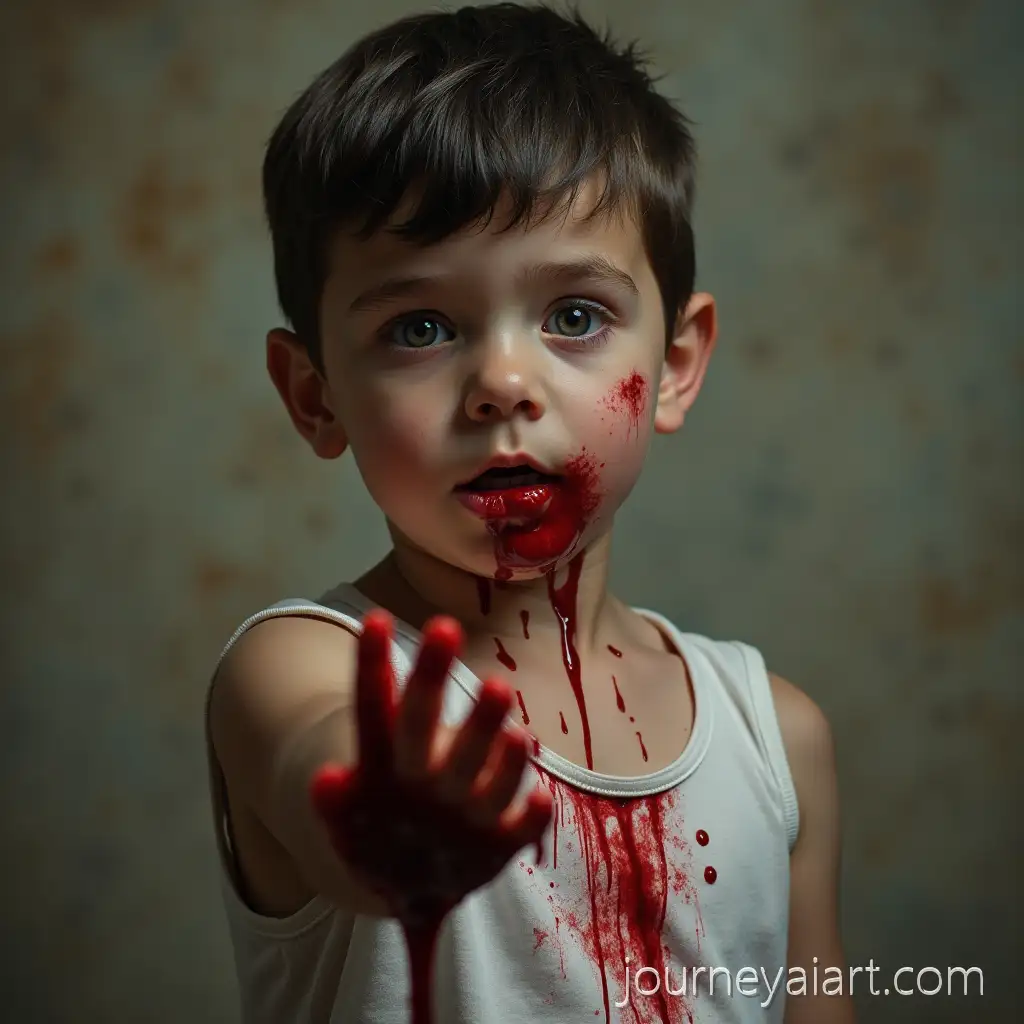 Man-with-Hand-in-Slit-Blood-Flowing-Dramatic-and-Intense-Scene