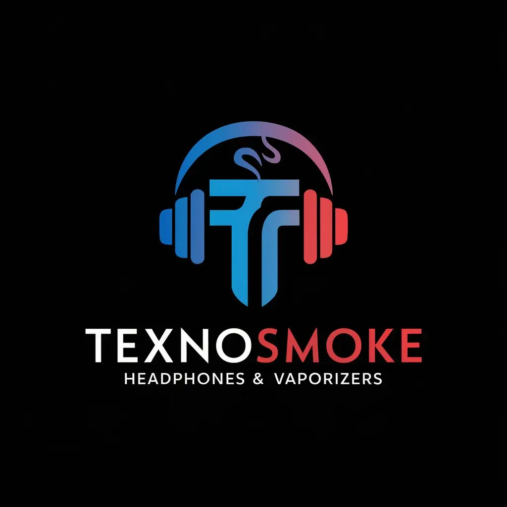 Логотип для магазина, с названием TexnoSmoke, чтобы там был наушники и вейпы