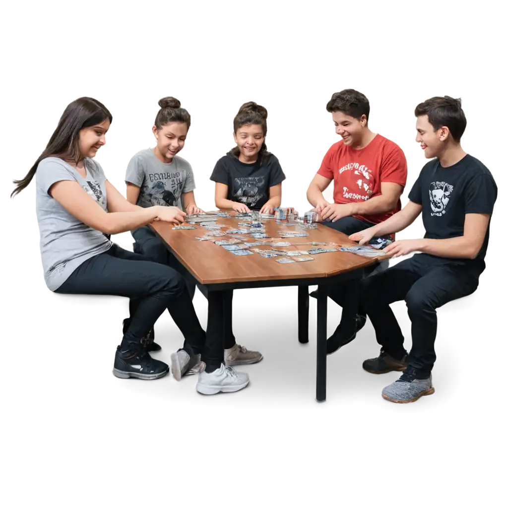 Happy-Kids-Playing-Magic-The-Gathering-HighQuality-PNG-Image-for-Engaging-Visuals