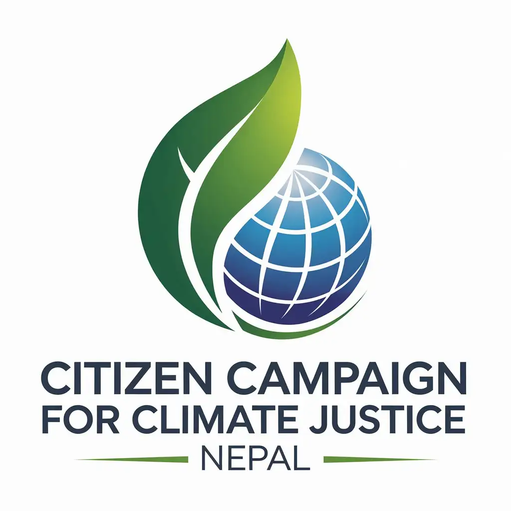 a vector logo design,with the text "Citizen Campaign for Climate Justice, Nepal", main symbol:Citizens' campaign,Moderate,be used in Nonprofit industry,clear background