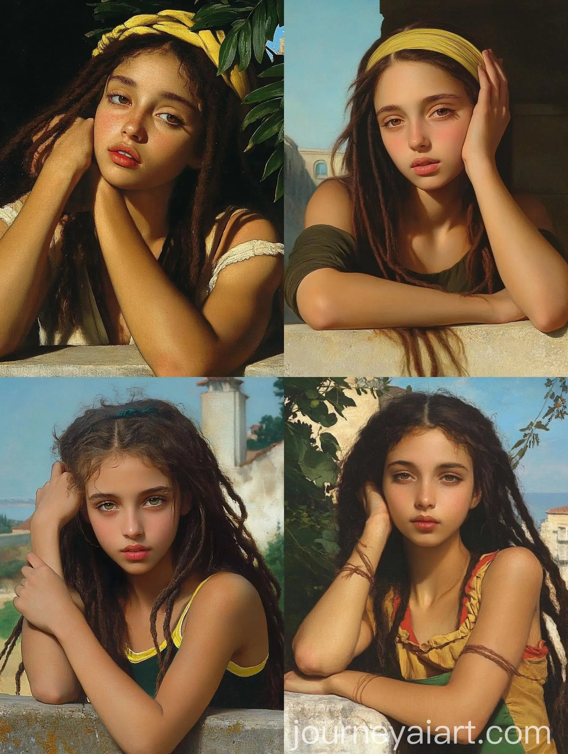 Renaissance-Girl-Leaning-on-Wall-Portrait