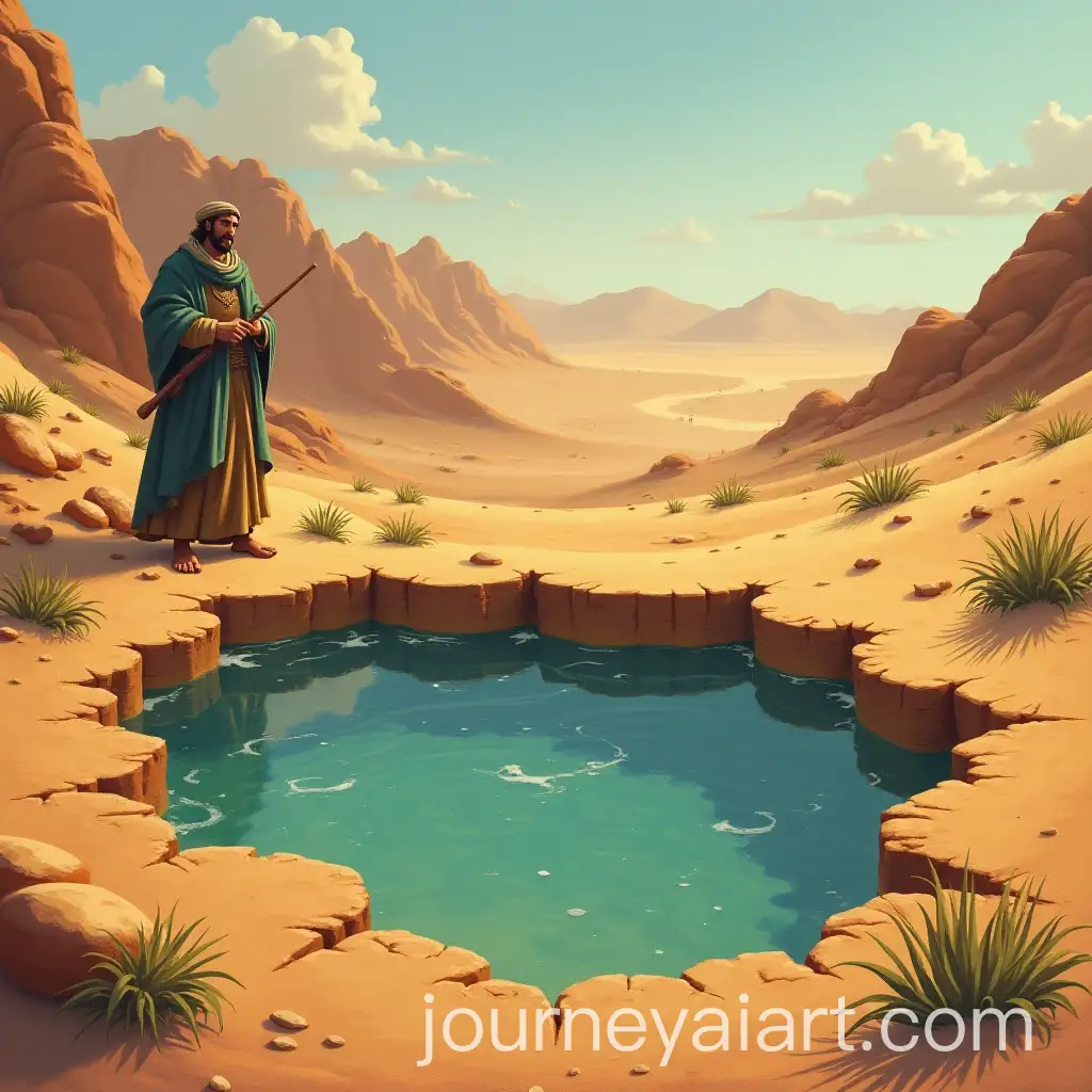 Shepherd-Discovering-a-Hidden-Treasure-Pool-in-the-Desert