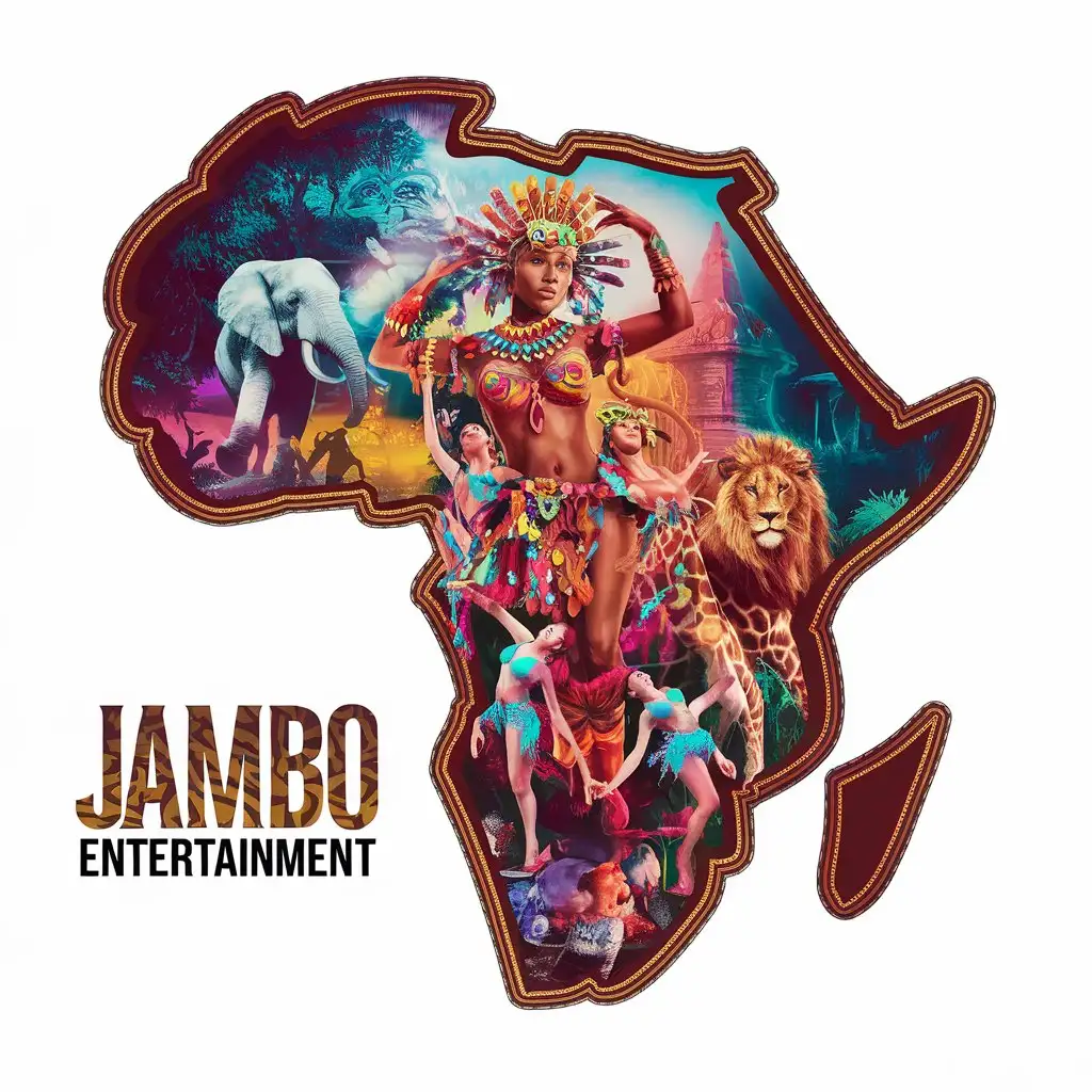 LOGO Design for Jambo Entertainment Psychedelic Jungle African Wildlife Music Theme