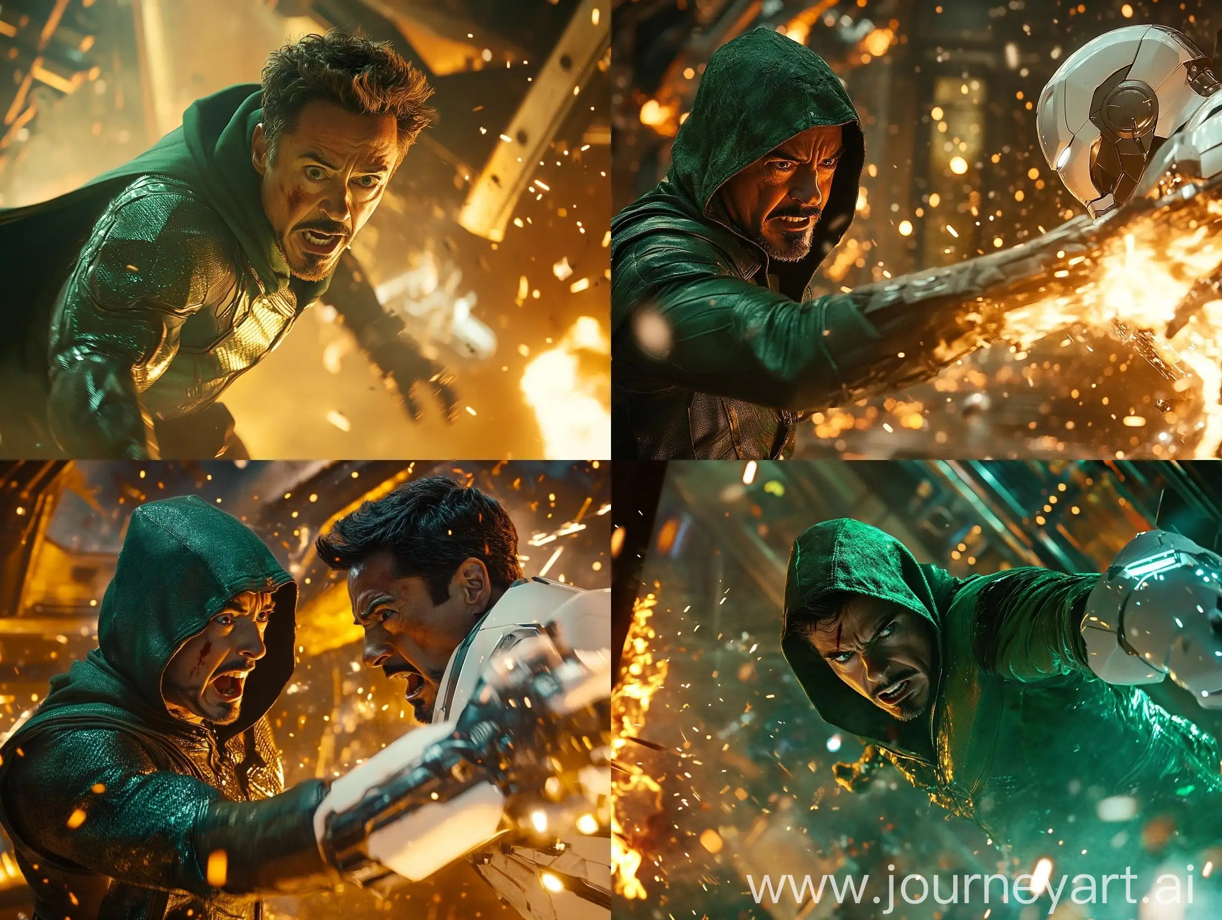 Epic-Battle-of-Tony-Stark-and-Tom-Cruise-in-Green-and-White-Iron-Man-Suits-Amid-Starship-Destruction