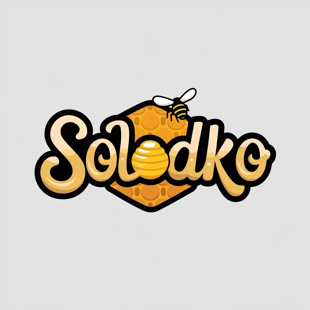 LOGO Design for Solodko Warm Honey Tones with Sweet and Natural Theme