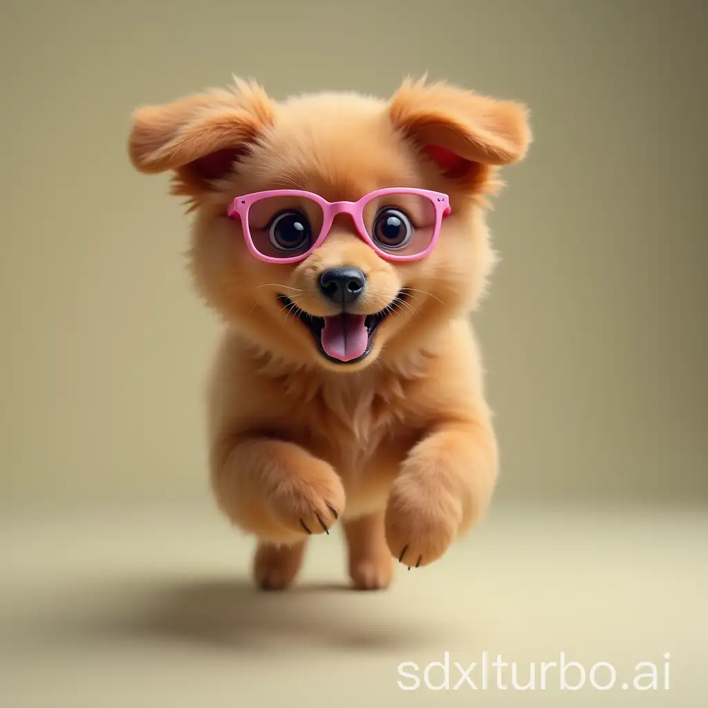 Energetic-Brown-Dog-Wearing-Pink-Glasses-Running-Playfully