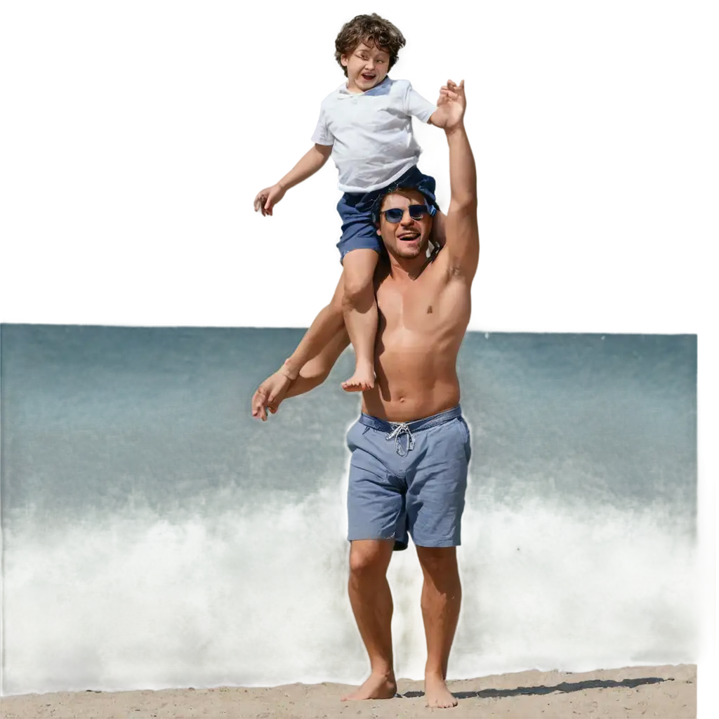 HighQuality-PNG-Image-Father-and-Son-Playing-at-the-Beach