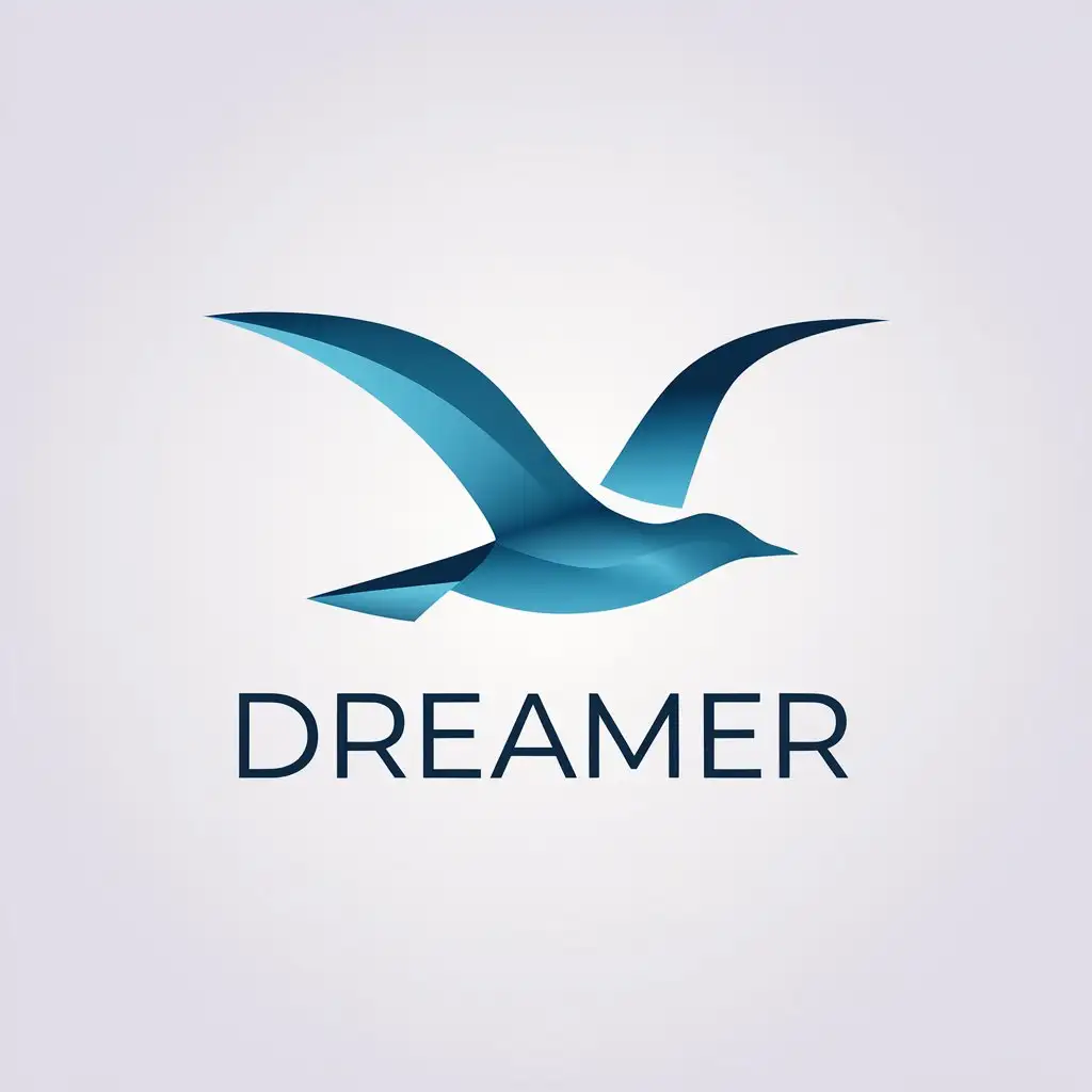 LOGO Design for Dreamer Minimalistic Seagull Symbol for Travel Industry