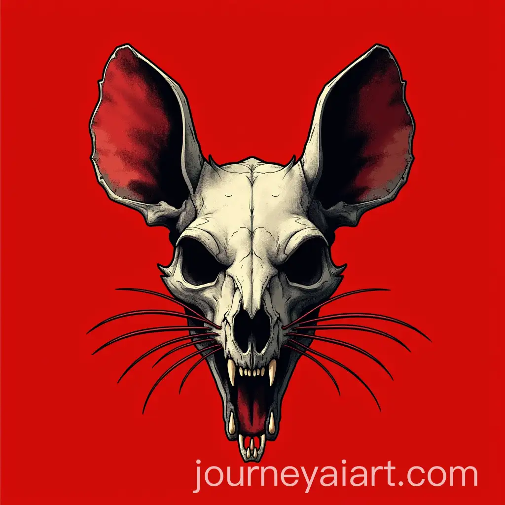 Rat-Skull-Logo-Design-on-Red-Background