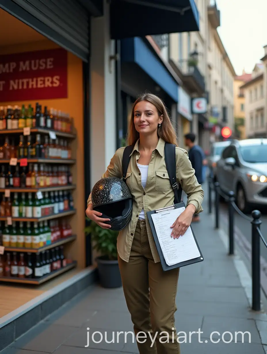 Shop-Owner-PreparingAI-Image-Prompt-Expansion-for-Business-in-Front-of-Store-with-Promotion-Banner