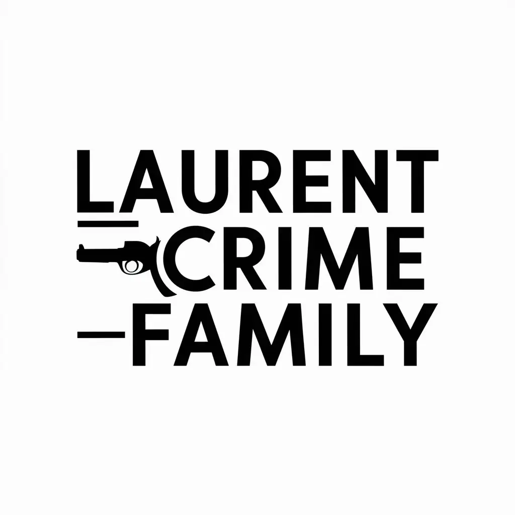 LOGO Design for LaurentCrimeFamily Gun French Flag and Cursive Font in Entertainment Industry